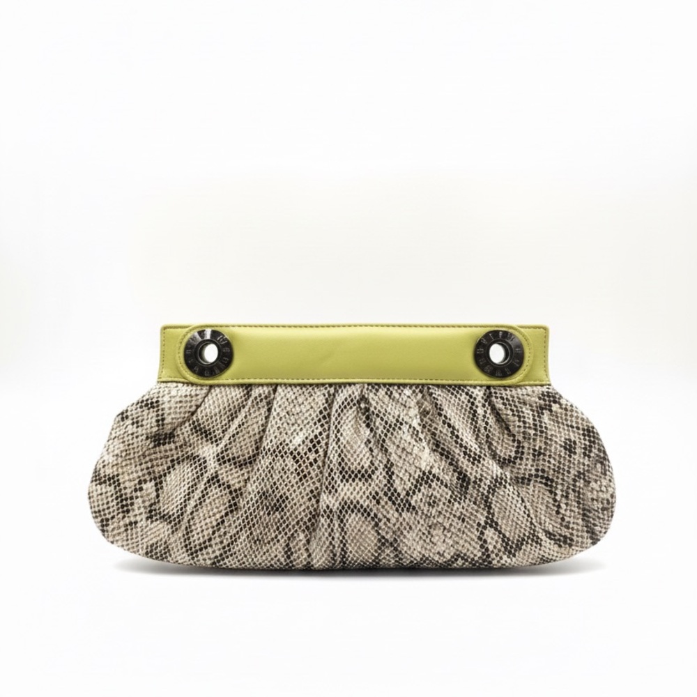 Henri Bendel Python-Embossed Leather Clutch 💎RAR… - image 1